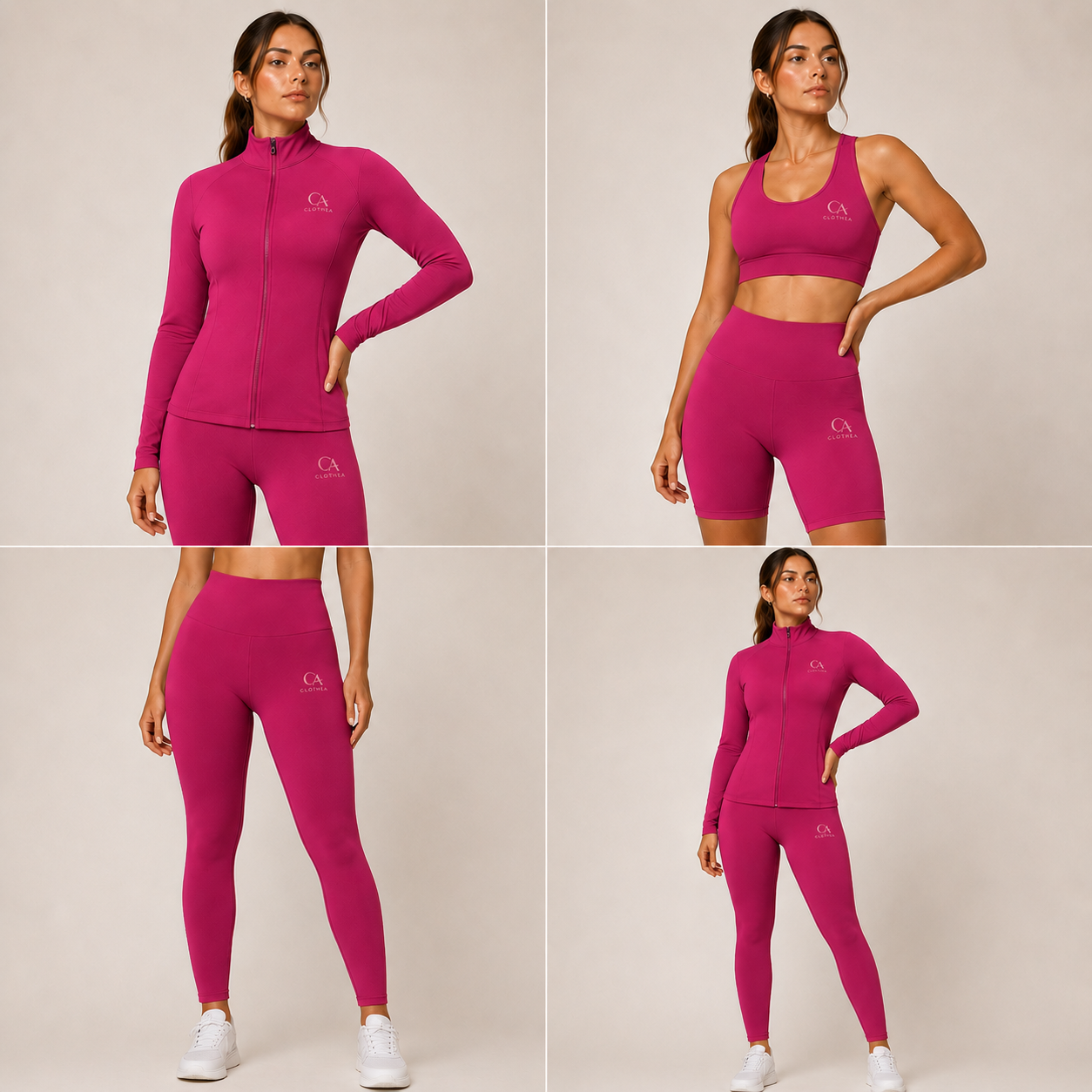 Tutina da palestra con tessuto tecnico ad alta elasticità, set da 4pcs  - Clothea