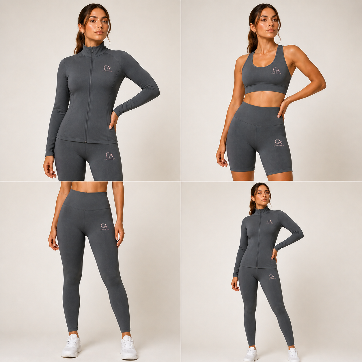 Tutina da palestra con tessuto tecnico ad alta elasticità, set da 4pcs  - Clothea
