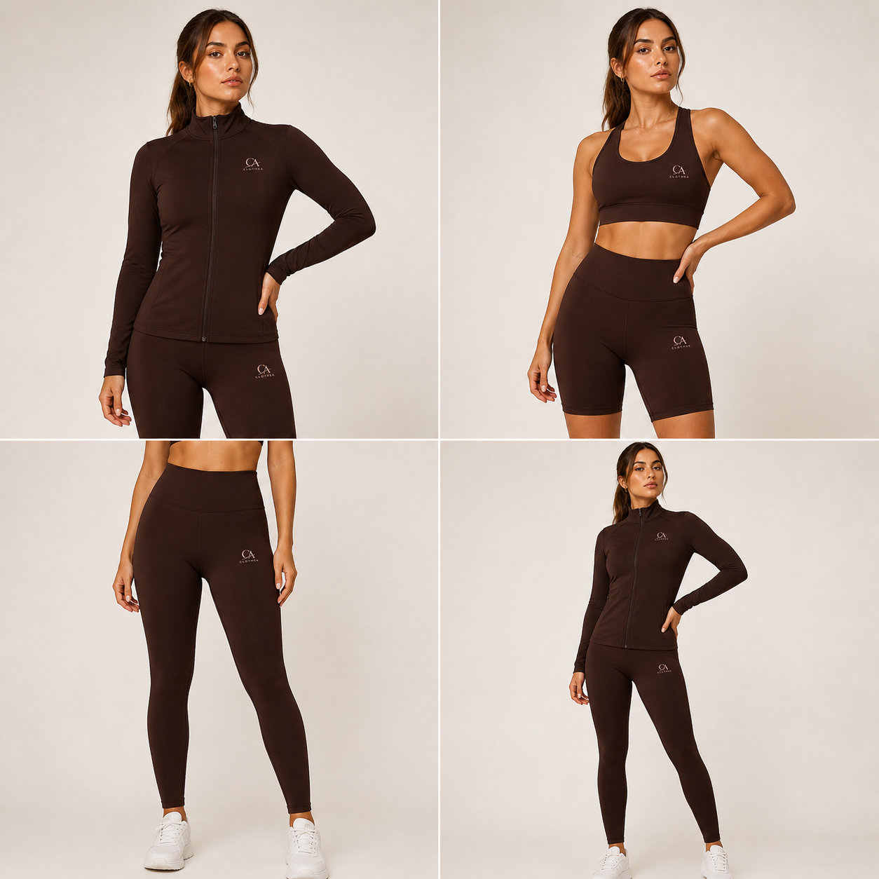 Tutina da palestra con tessuto tecnico ad alta elasticità, set da 4pcs  - Clothea