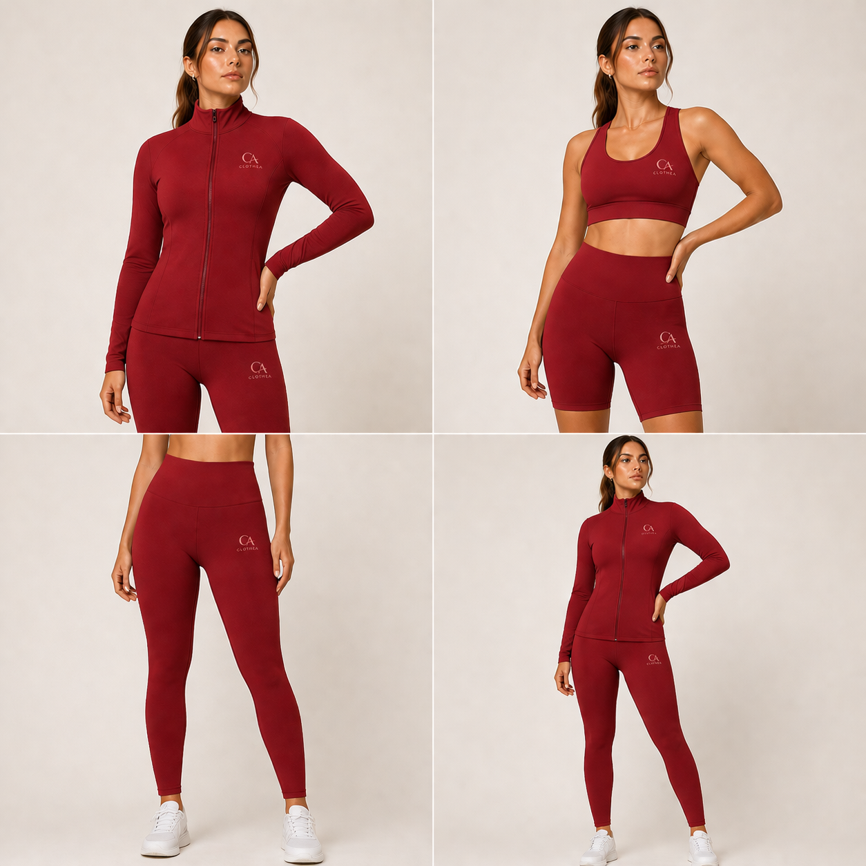 Tutina da palestra con tessuto tecnico ad alta elasticità, set da 4pcs  - Clothea